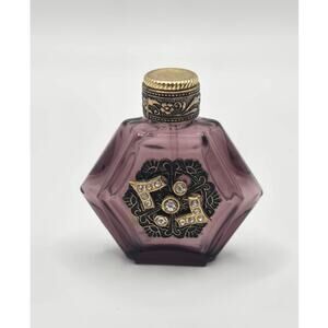 Czech Purple Glass Perfume Bottle Vintage